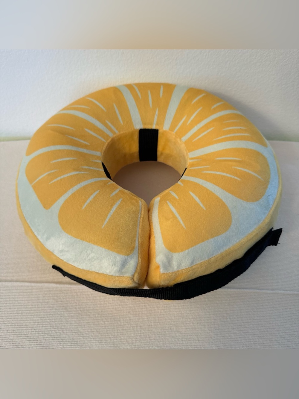 Donut Dog Cone - Yellow Inflatable Protective Collar for Dogs.